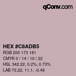 Color code: HEX #C8ADB5 | qconv.com