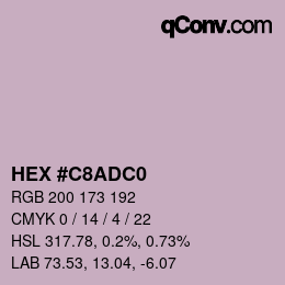 Color code: HEX #C8ADC0 | qconv.com