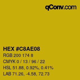 Color code: HEX #C8AE08 | qconv.com