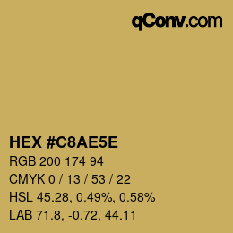 Farbcode: HEX #C8AE5E | qconv.com