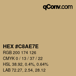 Color code: HEX #C8AE7E | qconv.com