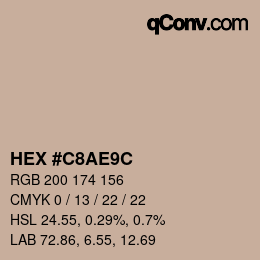 カラーコード: HEX #C8AE9C | qconv.com