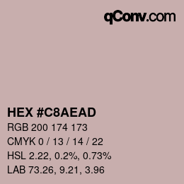 颜色代码: HEX #C8AEAD | qconv.com