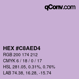 Color code: HEX #C8AED4 | qconv.com