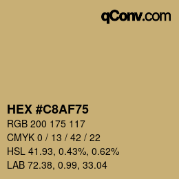 Color code: HEX #C8AF75 | qconv.com