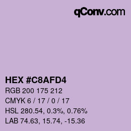 Color code: HEX #C8AFD4 | qconv.com