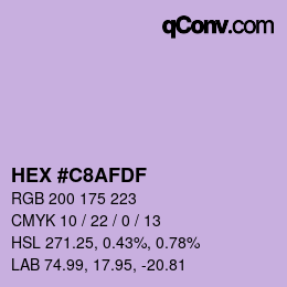 Color code: HEX #C8AFDF | qconv.com