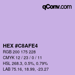 Color code: HEX #C8AFE4 | qconv.com