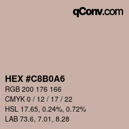 Color code: HEX #C8B0A6 | qconv.com