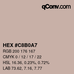 カラーコード: HEX #C8B0A7 | qconv.com