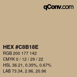 Color code: HEX #C8B18E | qconv.com