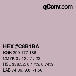 颜色代码: HEX #C8B1BA | qconv.com