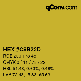 Color code: HEX #C8B22D | qconv.com