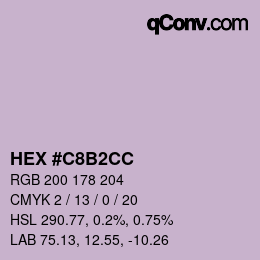 カラーコード: HEX #C8B2CC | qconv.com