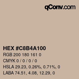 Color code: HEX #C8B4A100 | qconv.com