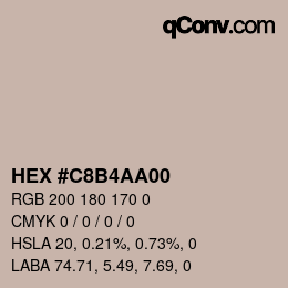 Color code: HEX #C8B4AA00 | qconv.com