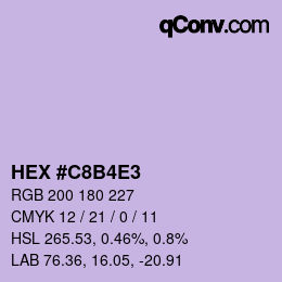 Color code: HEX #C8B4E3 | qconv.com