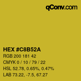 Color code: HEX #C8B52A | qconv.com