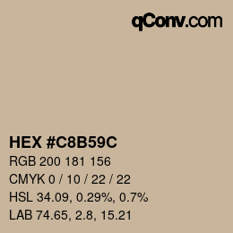 Color code: HEX #C8B59C | qconv.com