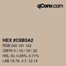 Color code: HEX #C8B5A2 | qconv.com