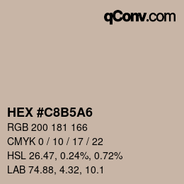 Color code: HEX #C8B5A6 | qconv.com