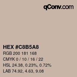 颜色代码: HEX #C8B5A8 | qconv.com