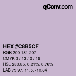 Color code: HEX #C8B5CF | qconv.com