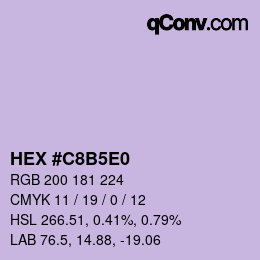 Color code: HEX #C8B5E0 | qconv.com