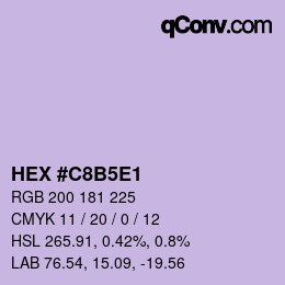 Color code: HEX #C8B5E1 | qconv.com