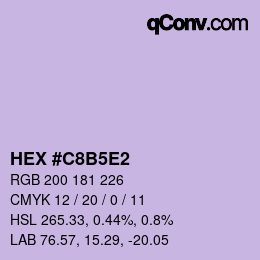 カラーコード: HEX #C8B5E2 | qconv.com