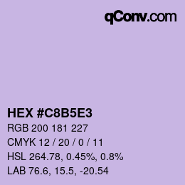 Color code: HEX #C8B5E3 | qconv.com