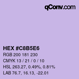 Color code: HEX #C8B5E6 | qconv.com