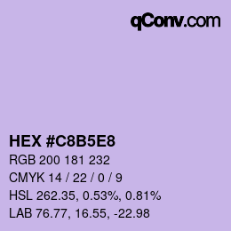 カラーコード: HEX #C8B5E8 | qconv.com