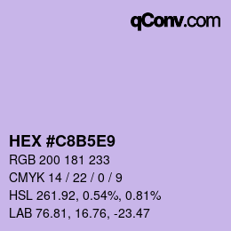 Farbcode: HEX #C8B5E9 | qconv.com