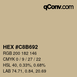 カラーコード: HEX #C8B692 | qconv.com