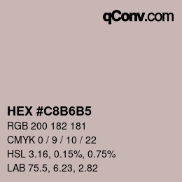 Color code: HEX #C8B6B5 | qconv.com