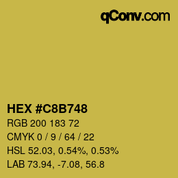 カラーコード: HEX #C8B748 | qconv.com