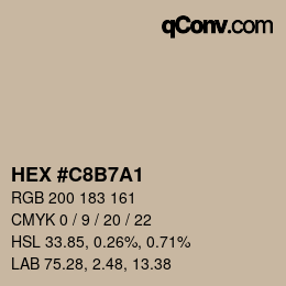 カラーコード: HEX #C8B7A1 | qconv.com