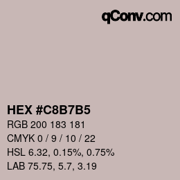 カラーコード: HEX #C8B7B5 | qconv.com