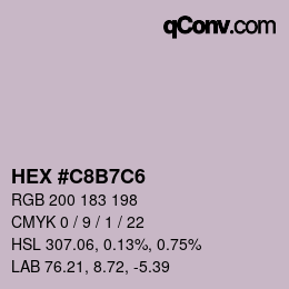 Farbcode: HEX #C8B7C6 | qconv.com