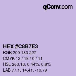Color code: HEX #C8B7E3 | qconv.com