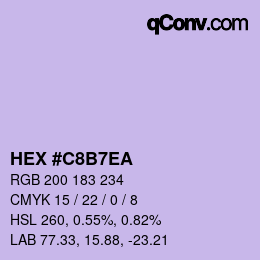 カラーコード: HEX #C8B7EA | qconv.com