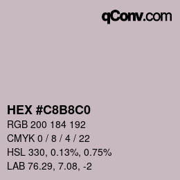 カラーコード: HEX #C8B8C0 | qconv.com