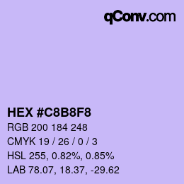 Color code: HEX #C8B8F8 | qconv.com