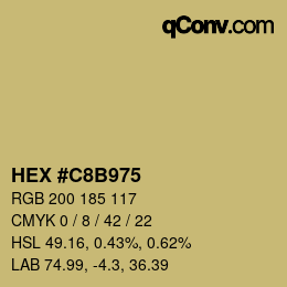 颜色代码: HEX #C8B975 | qconv.com