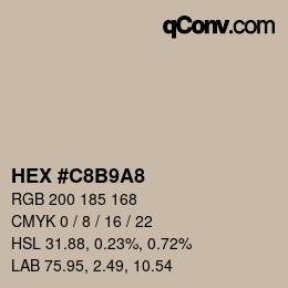 Color code: HEX #C8B9A8 | qconv.com