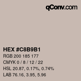 Código de color: HEX #C8B9B1 | qconv.com