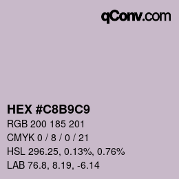 Color code: HEX #C8B9C9 | qconv.com