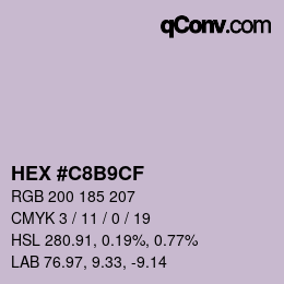 Color code: HEX #C8B9CF | qconv.com
