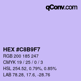 カラーコード: HEX #C8B9F7 | qconv.com - big